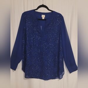 Chico's Royal Blue Sparkle Women's Top 2
